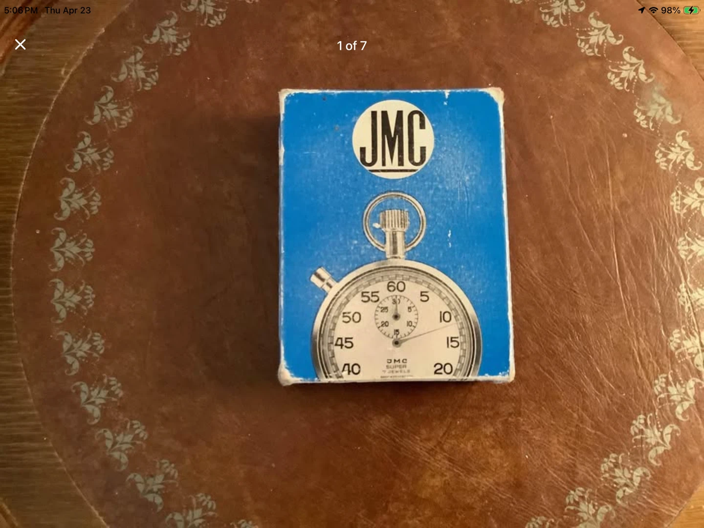 Vtg Swiss JMC 7 Jewel Movement Pocket Stop Watch 🐞 - photo 2