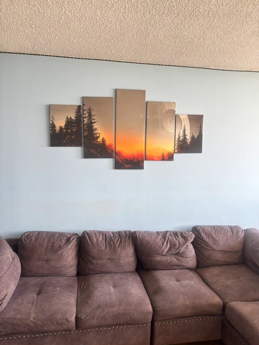 5 Piece Star Wars Death Star Forest Wall Art Canvas Print