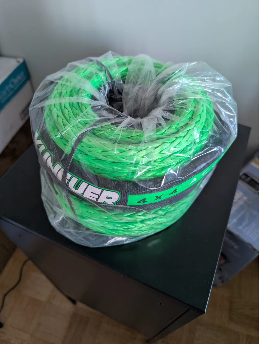 Yunfuer Synthetic Winch Rope with Hook - Green 1/2" x 85ft - photo 5