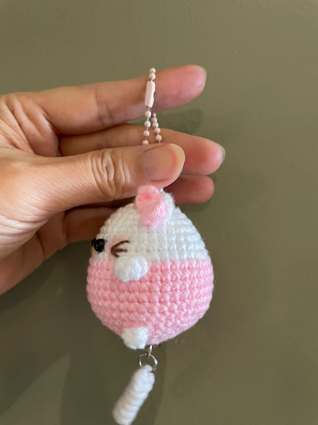Handmade Crocheted Hello Kitty Keychain - photo 3