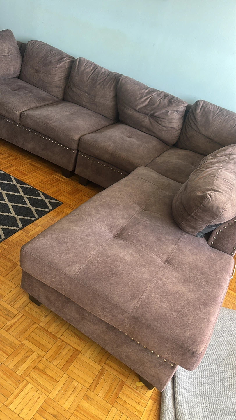 3 Piece Sectional Chaise Sofa & Ottoman - photo 2