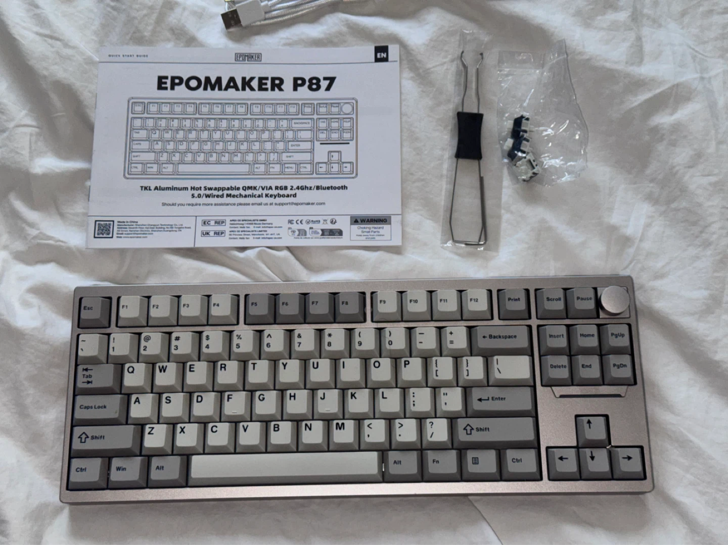 EPOMAKER P87 TKL Mechanical Keyboard - Khaki - photo 3