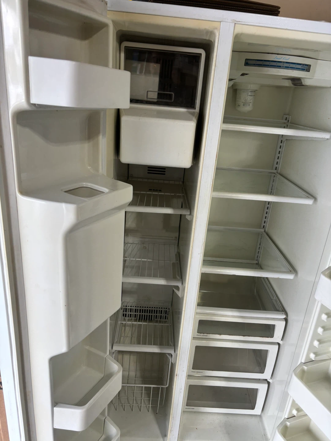 White Side-by-Side Refrigerator with Ice Dispenser - photo 2