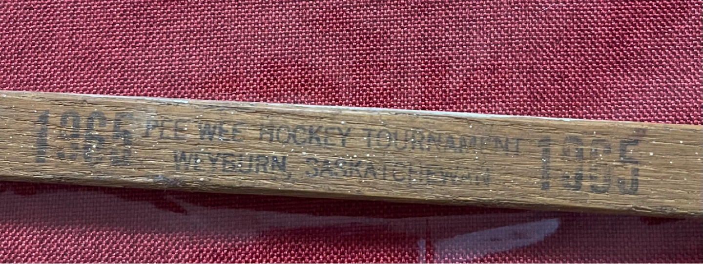 1965 Pee Wee Hockey Tournament Wooden Mini  Stick - photo 2