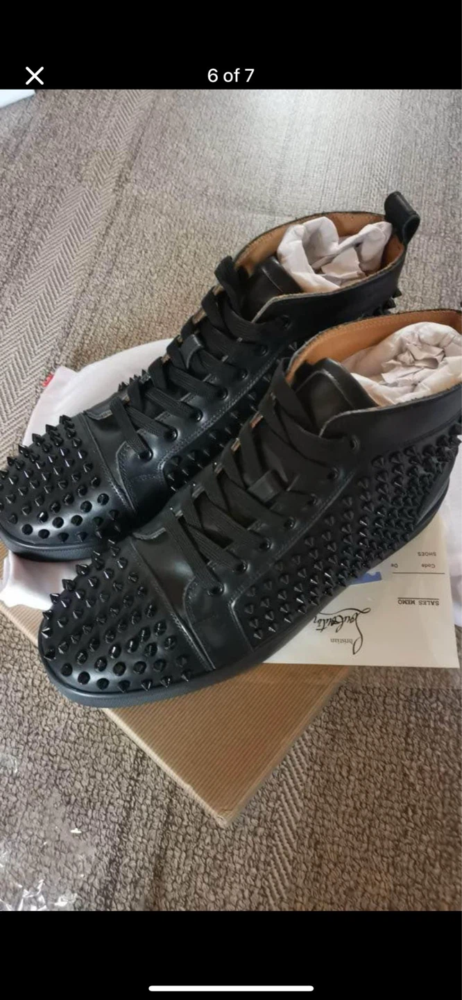 Christian Louboutin Black Studded High Top Sneakers - photo 2