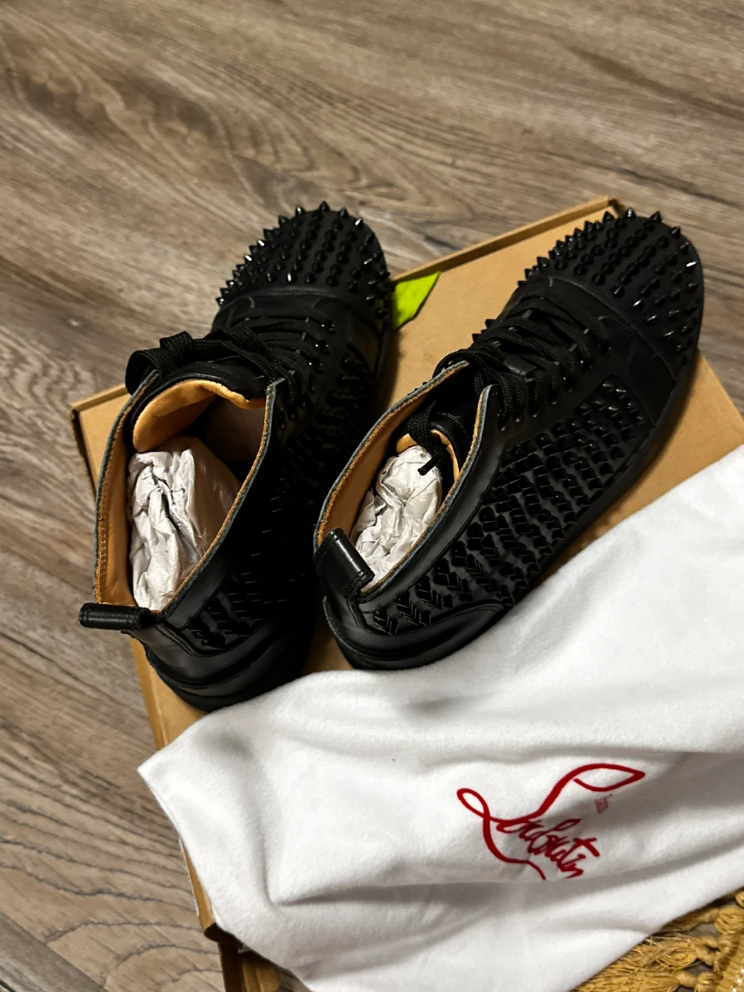 Christian Louboutin Black Studded High Top Sneakers - photo 5