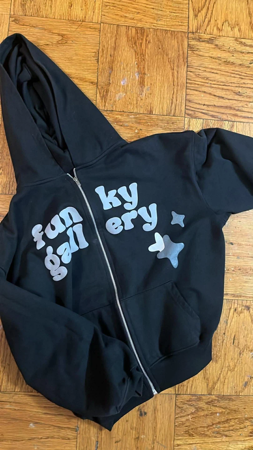 FUNKY GALLERY Black Zip-Up Hoodie