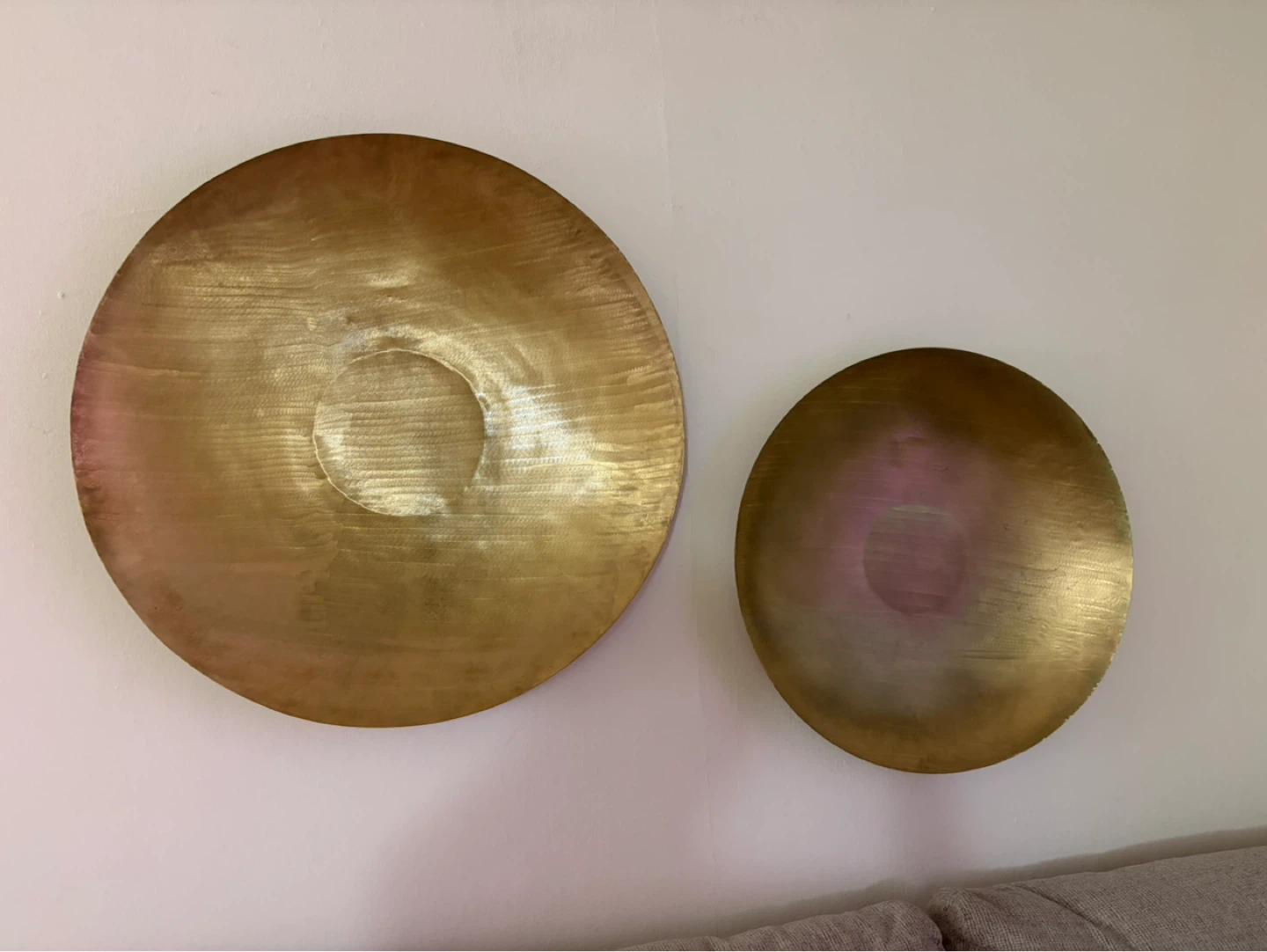 Set of 3 Large Brass Wall Plates - photo 2