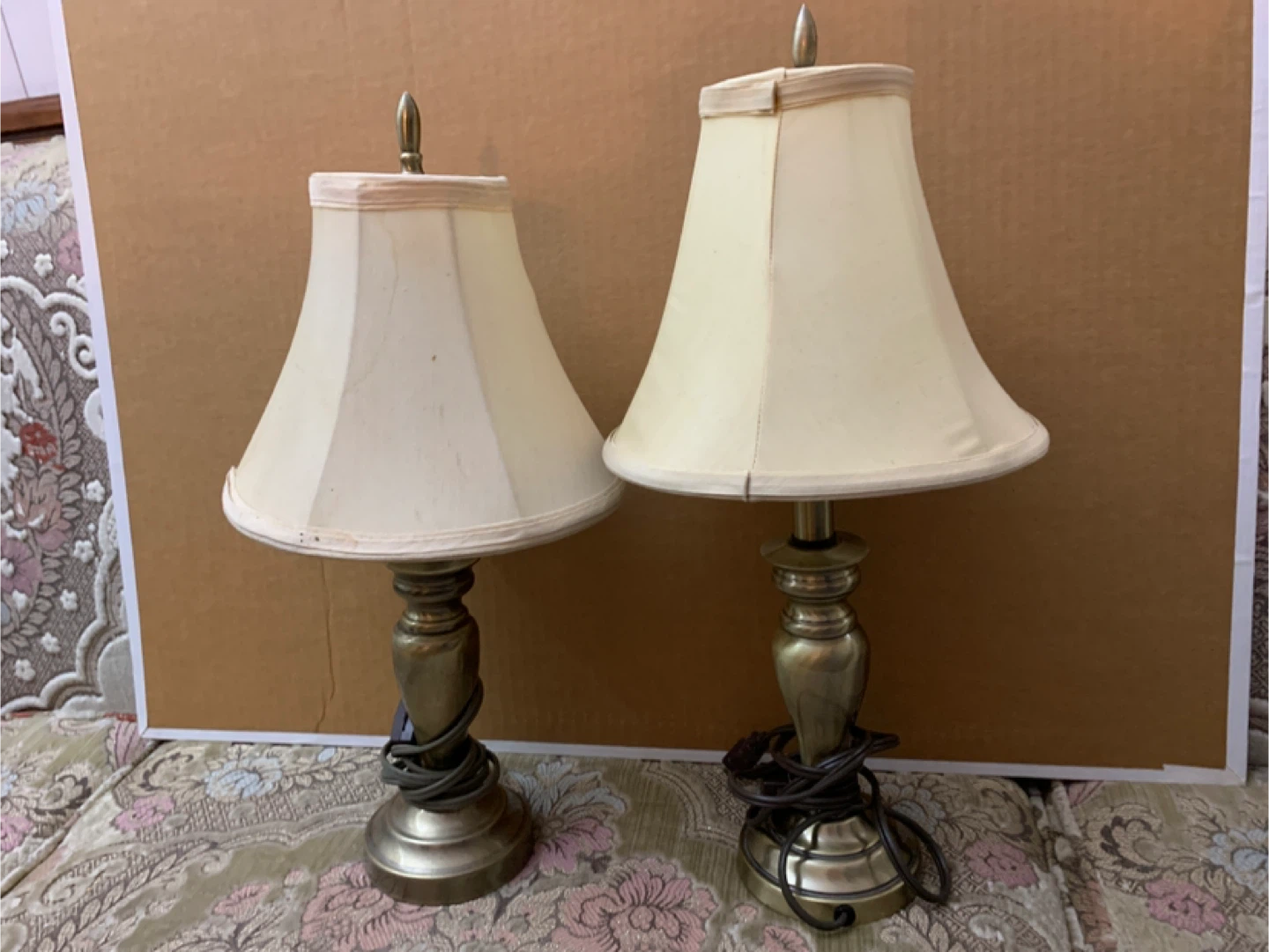 One of Vintage Brass Table Lamps