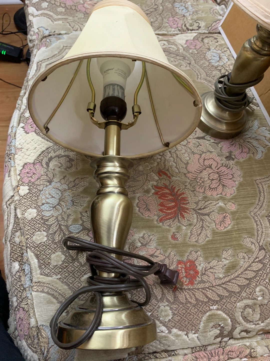 One of Vintage Brass Table Lamps - photo 2