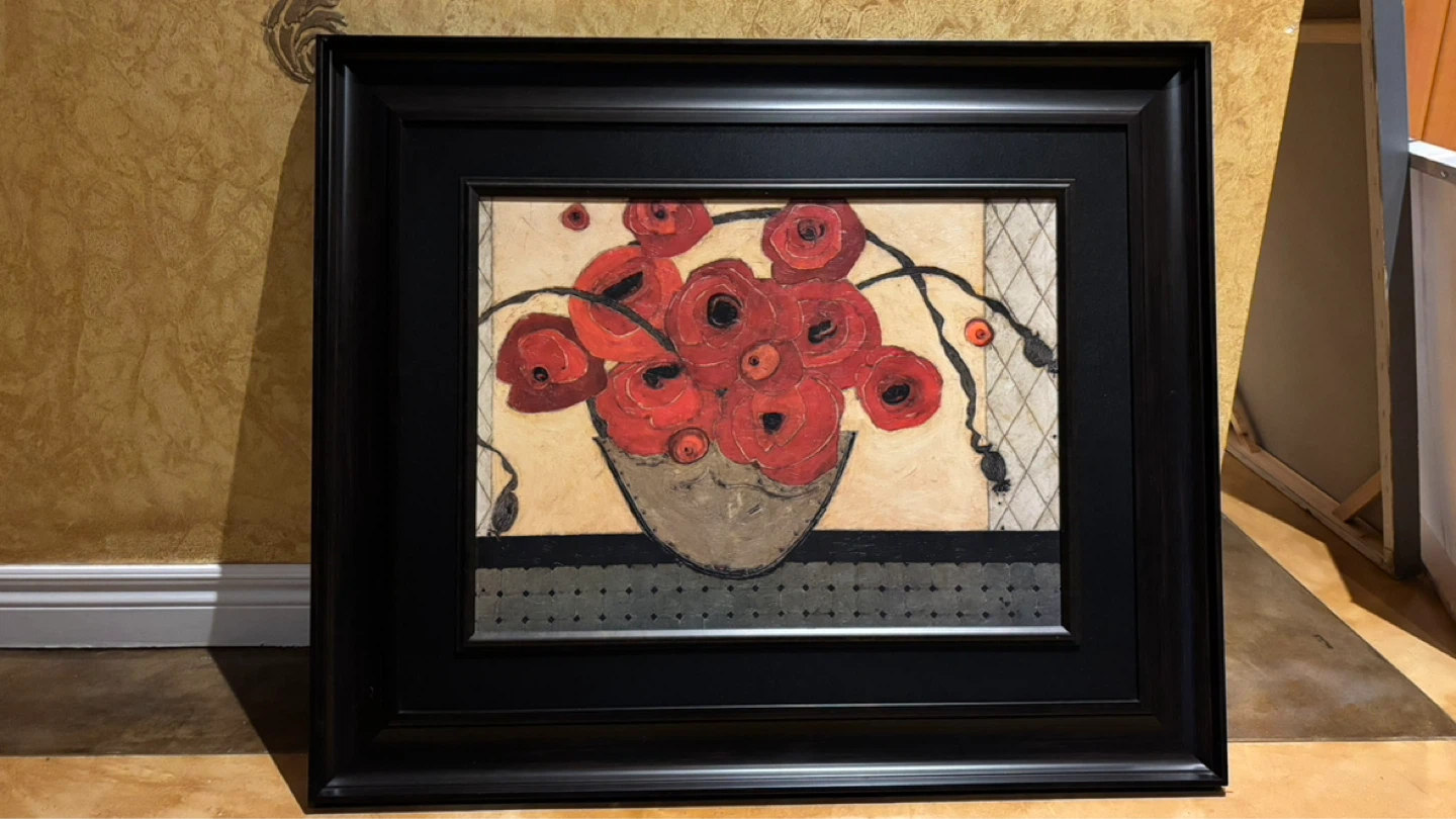 Framed Red Flower Art Print