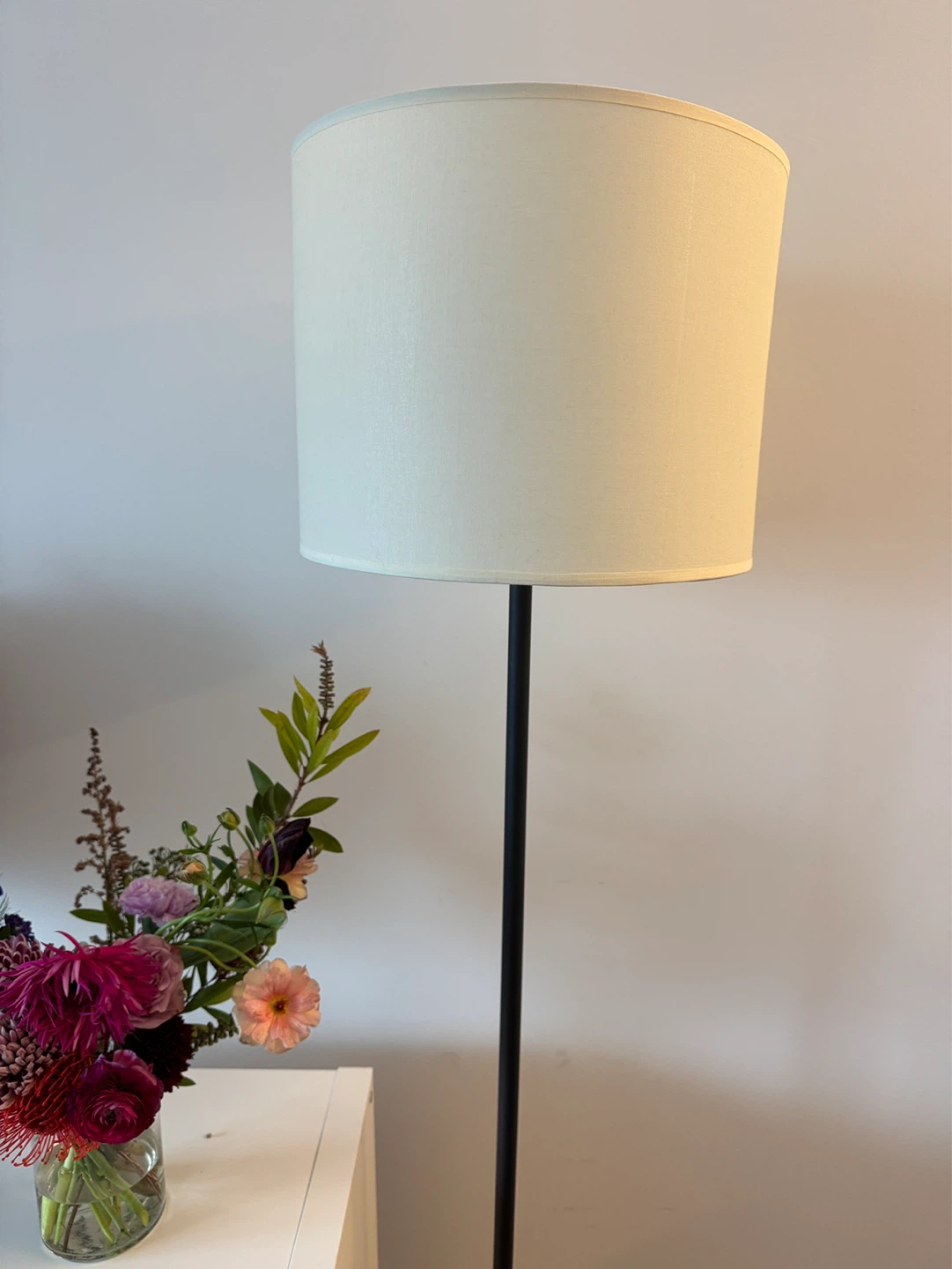 Standing linen shade Lamp