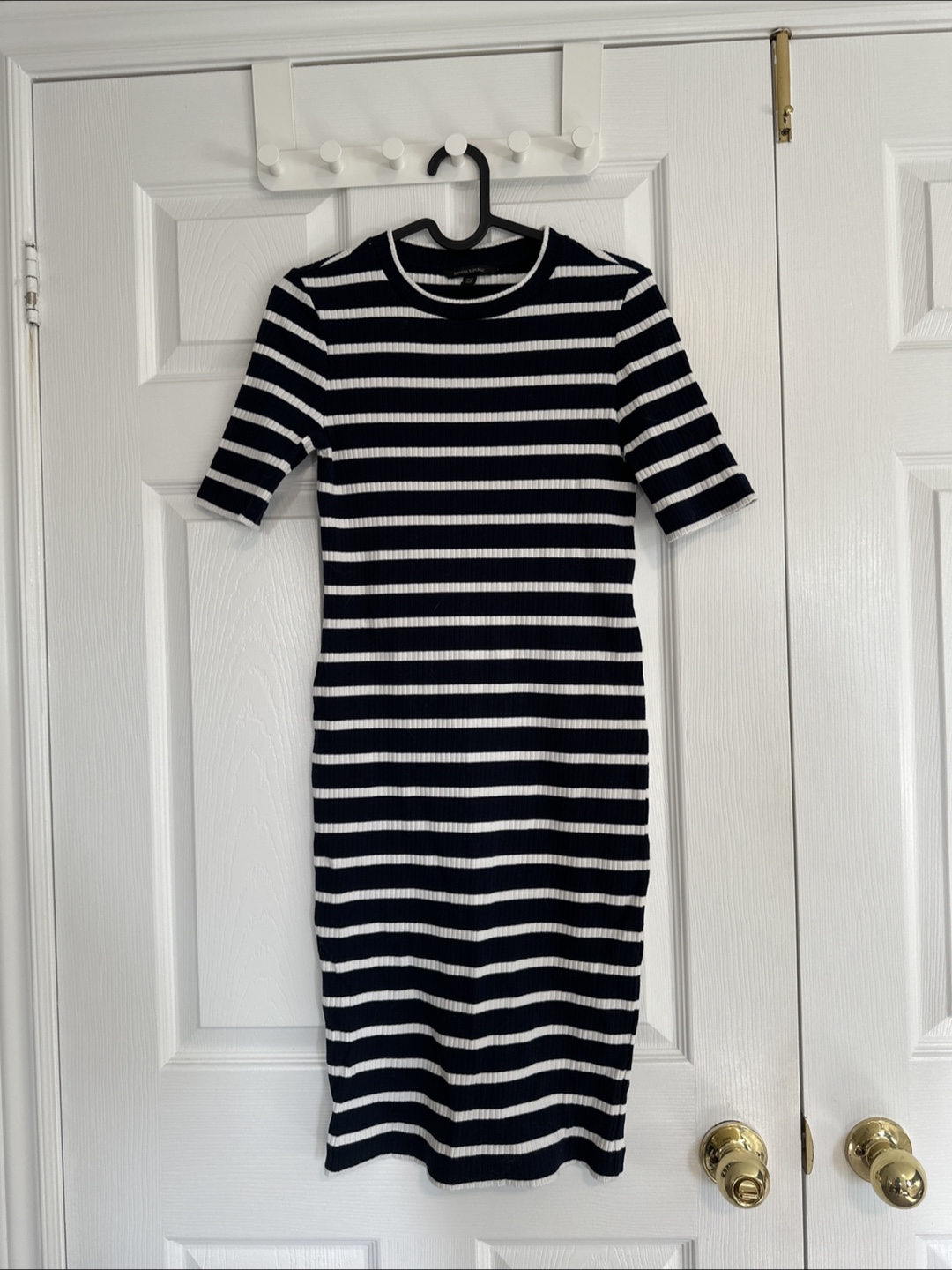 Banana Republic Striped Ribbed Midi Dress