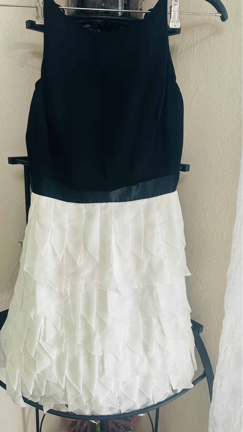 Aidan Mattox Black & White Ruffled Dress - photo 2