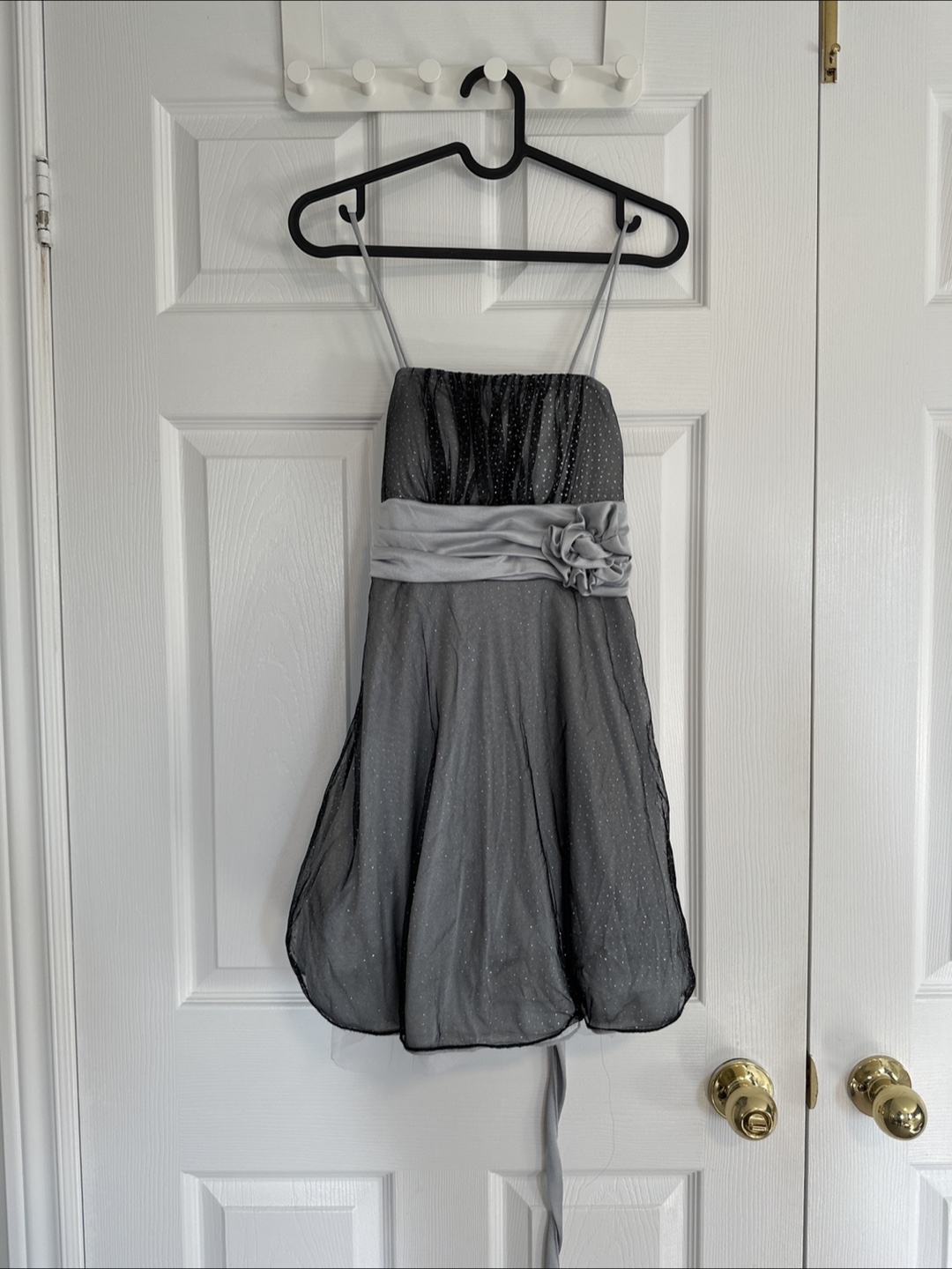 Girls Formal Dress - Black/Silver