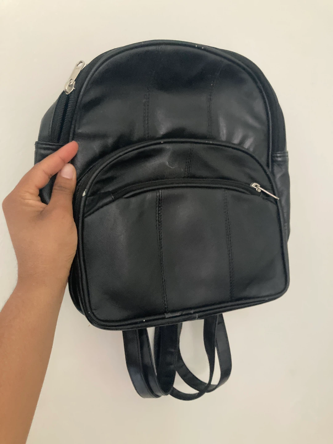 Black Leather Mini Backpack - photo 3