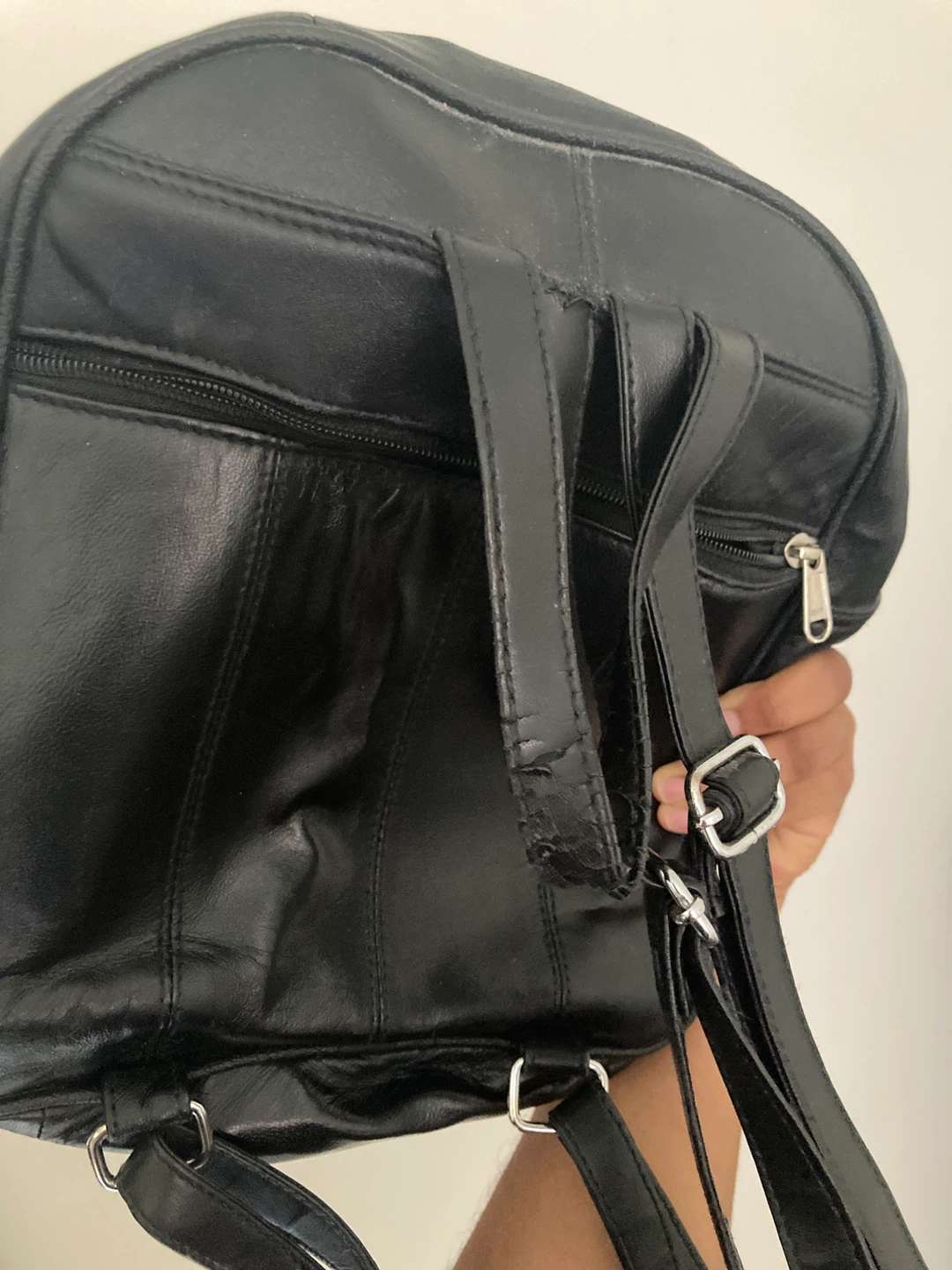 Black Leather Mini Backpack - photo 2