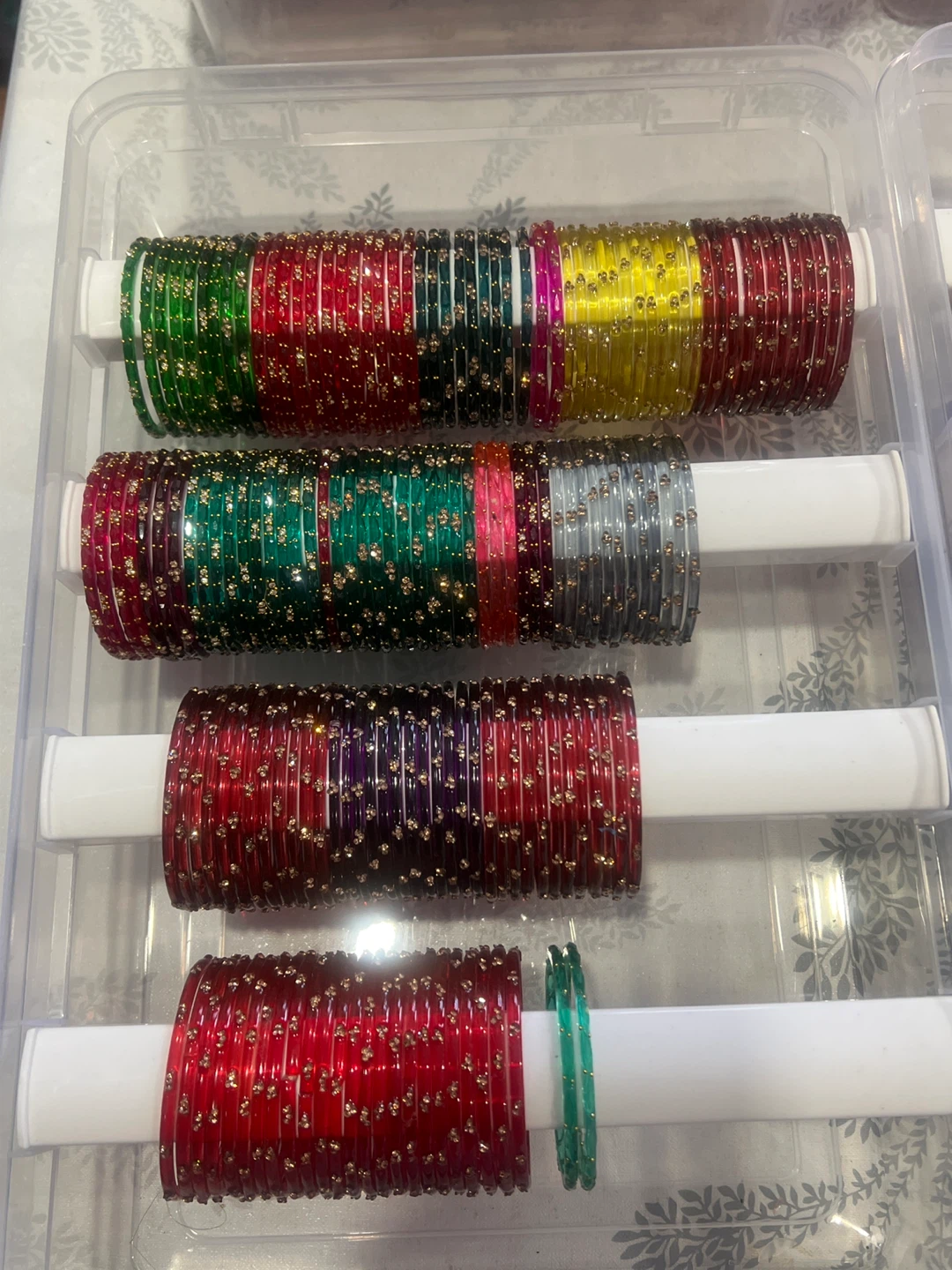 Set of colourful glass bangles 🌱