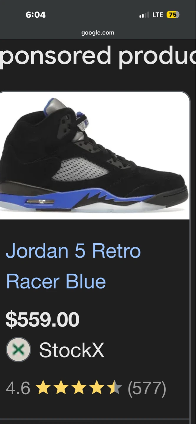 Air Jordan 5 "Racer Blue" Sneakers - photo 2