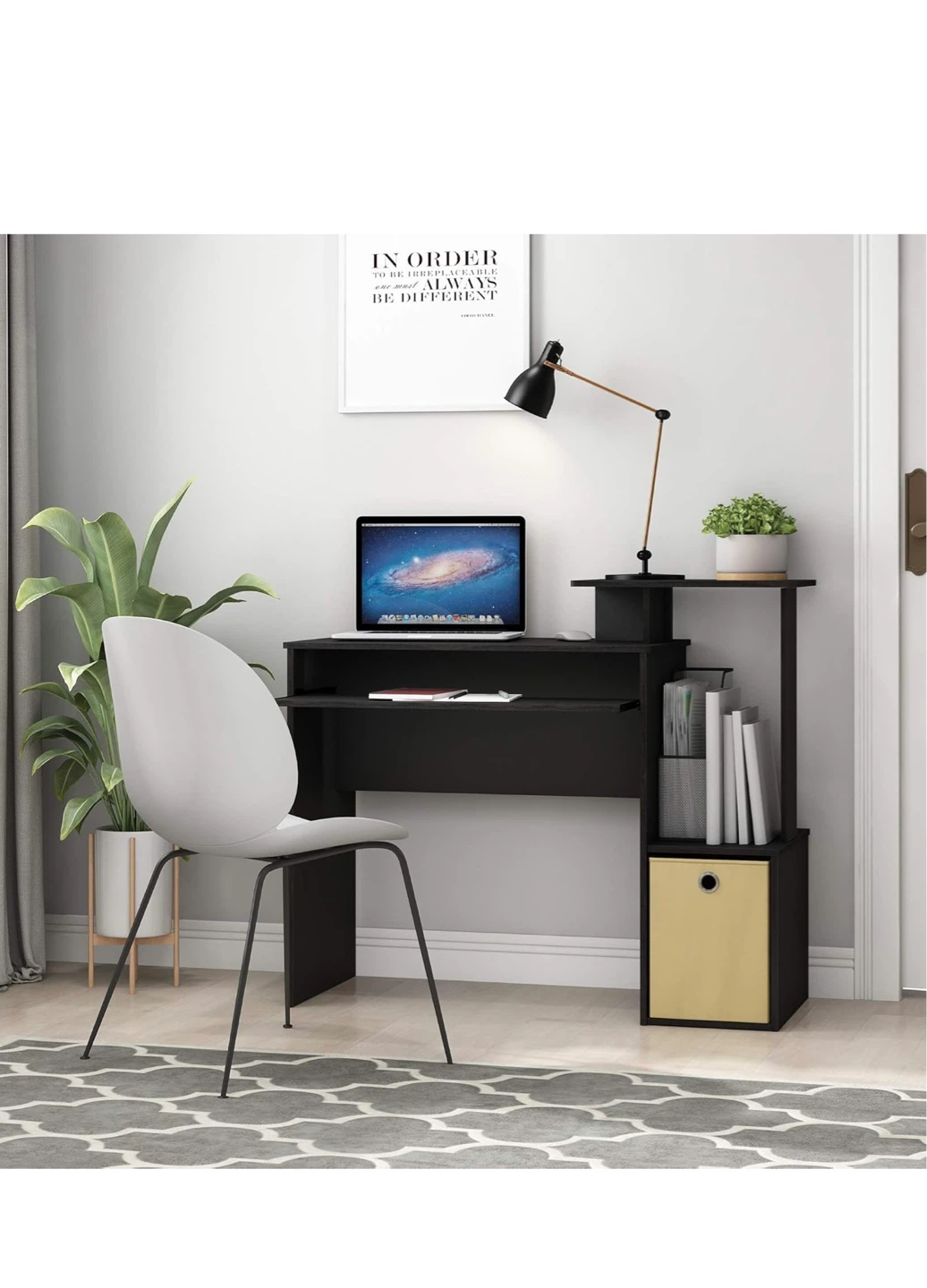 Computer/Study Desk with Storage Shelf and Keyboard Tray - photo 3