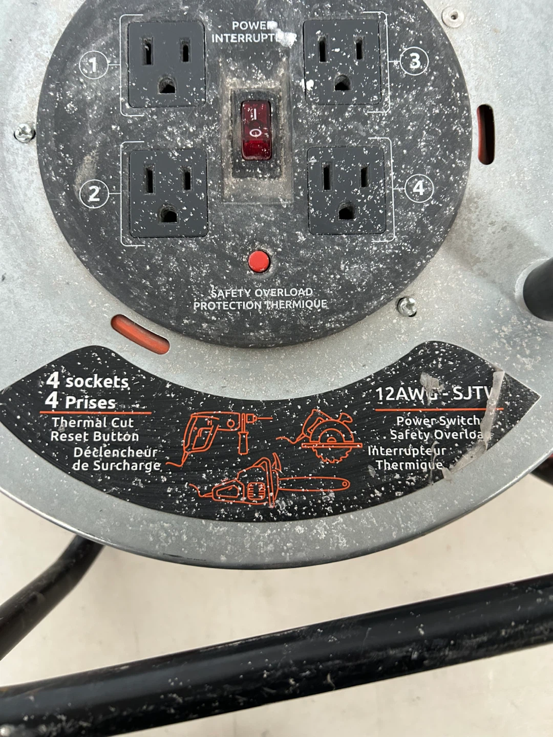 Link2Home 75ft 12AWG Contractor Grade Extension Cord Reel - photo 3