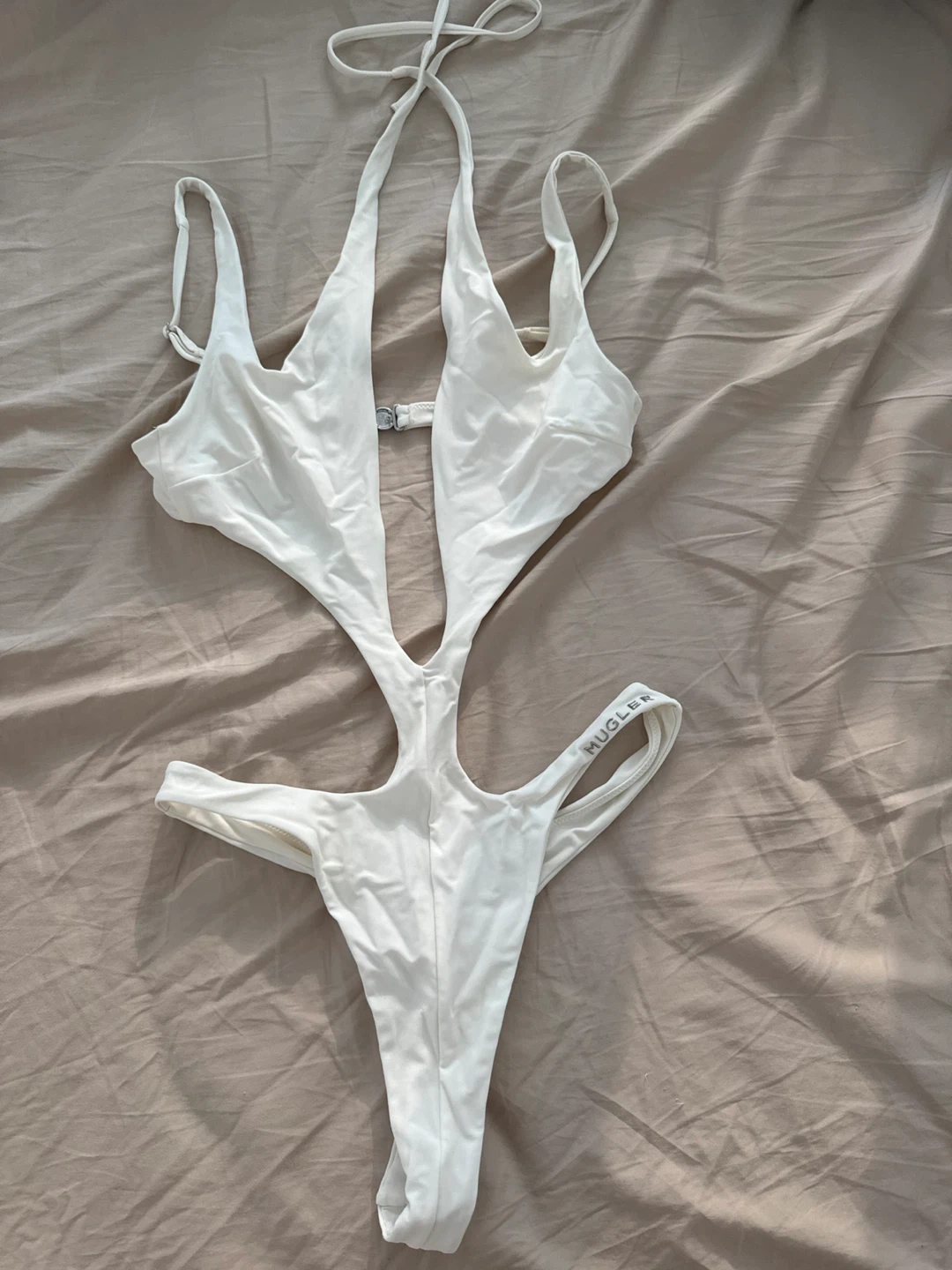 New Mugler White One-Piece Swimsuit