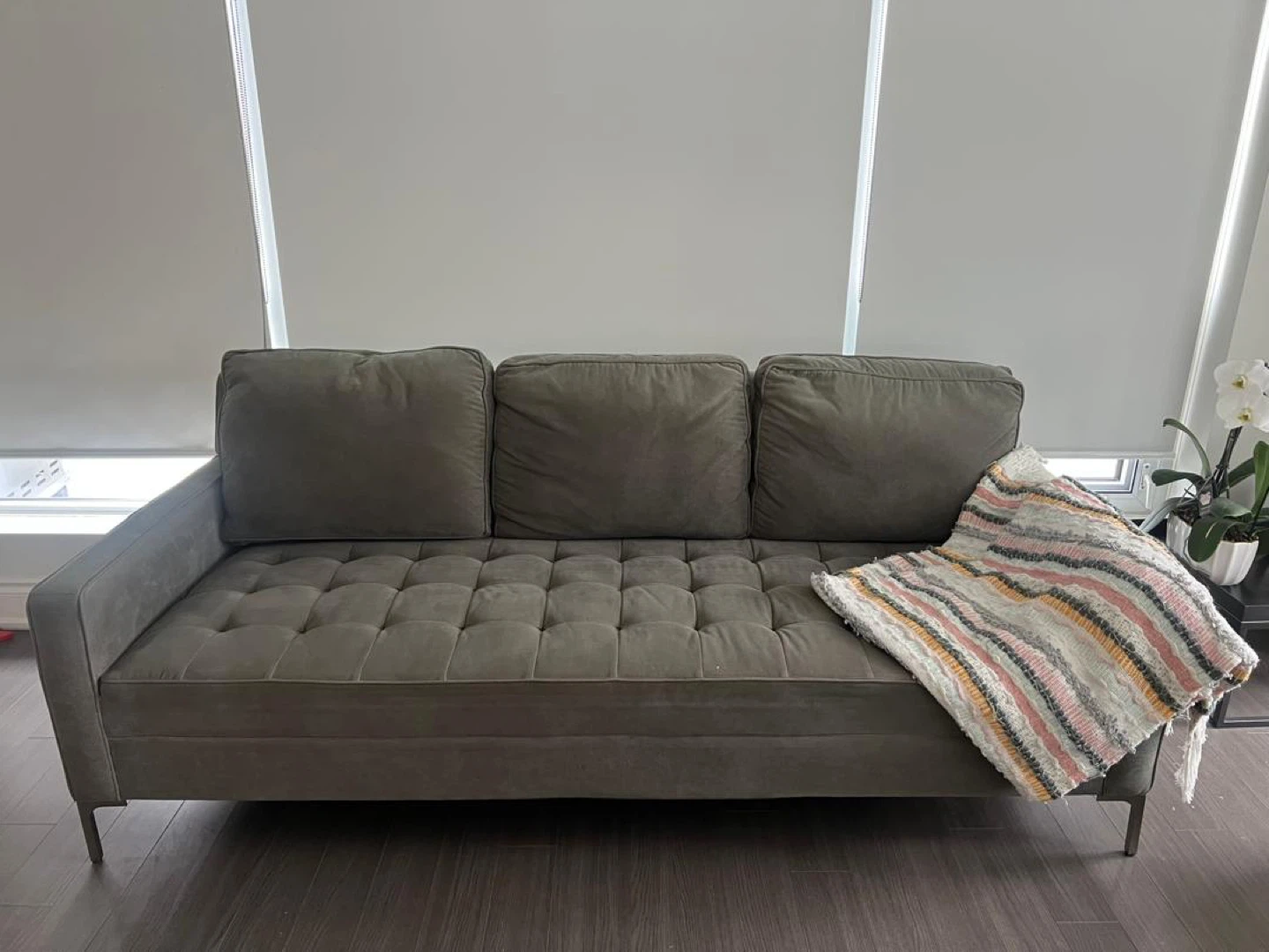 Grey Tufted Sofa