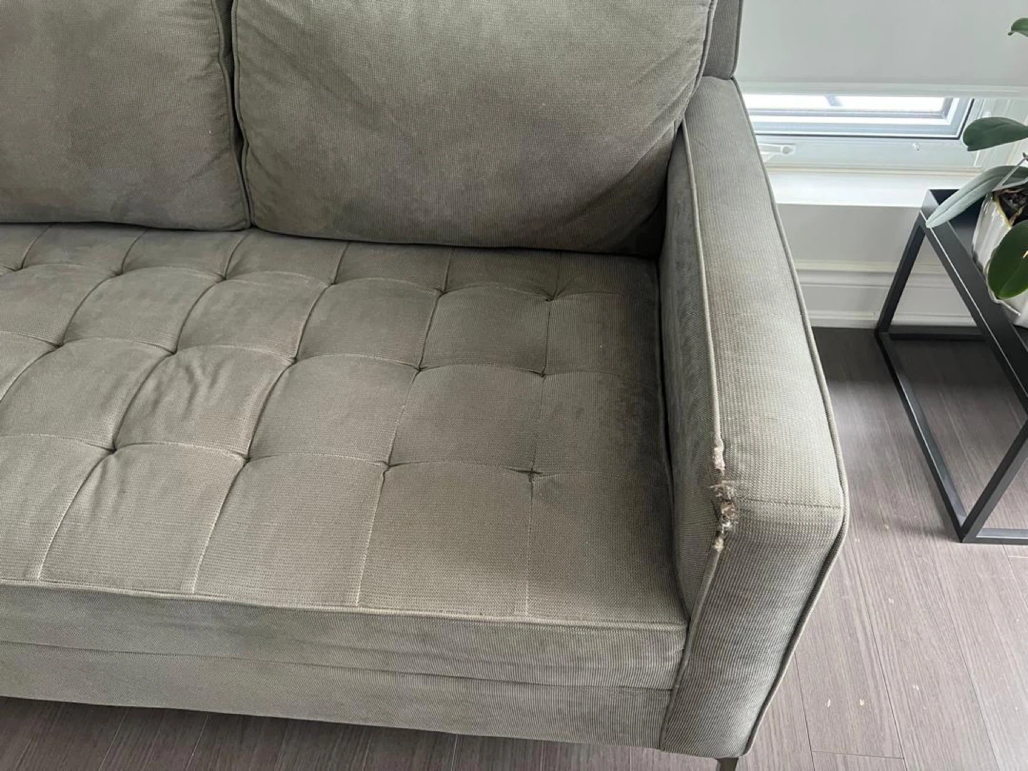 Grey Tufted Sofa - photo 4