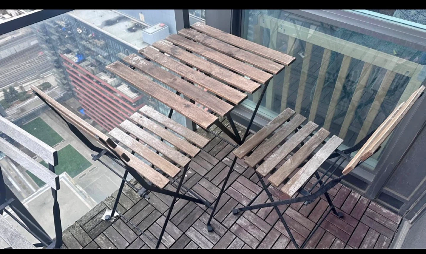 Wooden patio Set - Table and 2 Chairs - photo 2