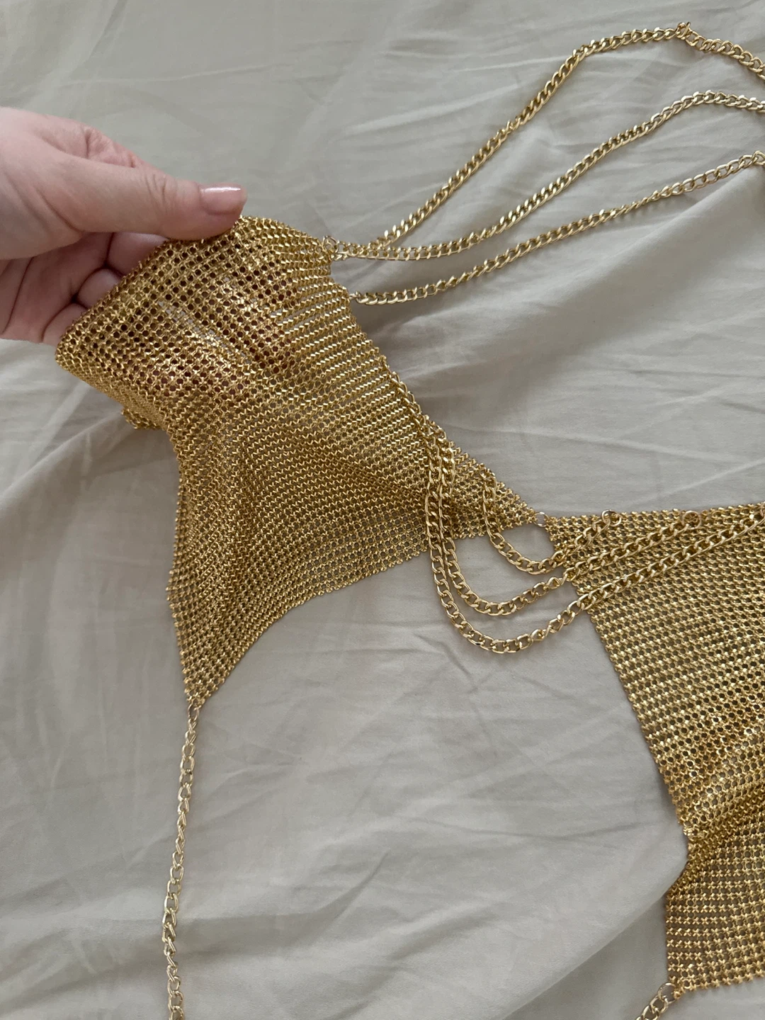 Gold Chainmail Halter Top - photo 2