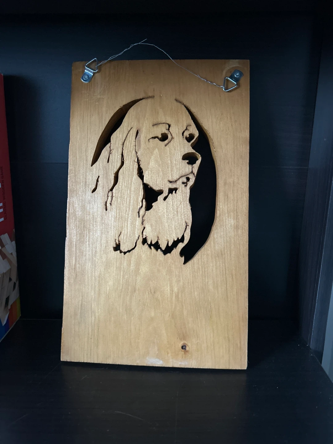 Wooden Dog Portrait Wall Hanging with Pegs - photo 3