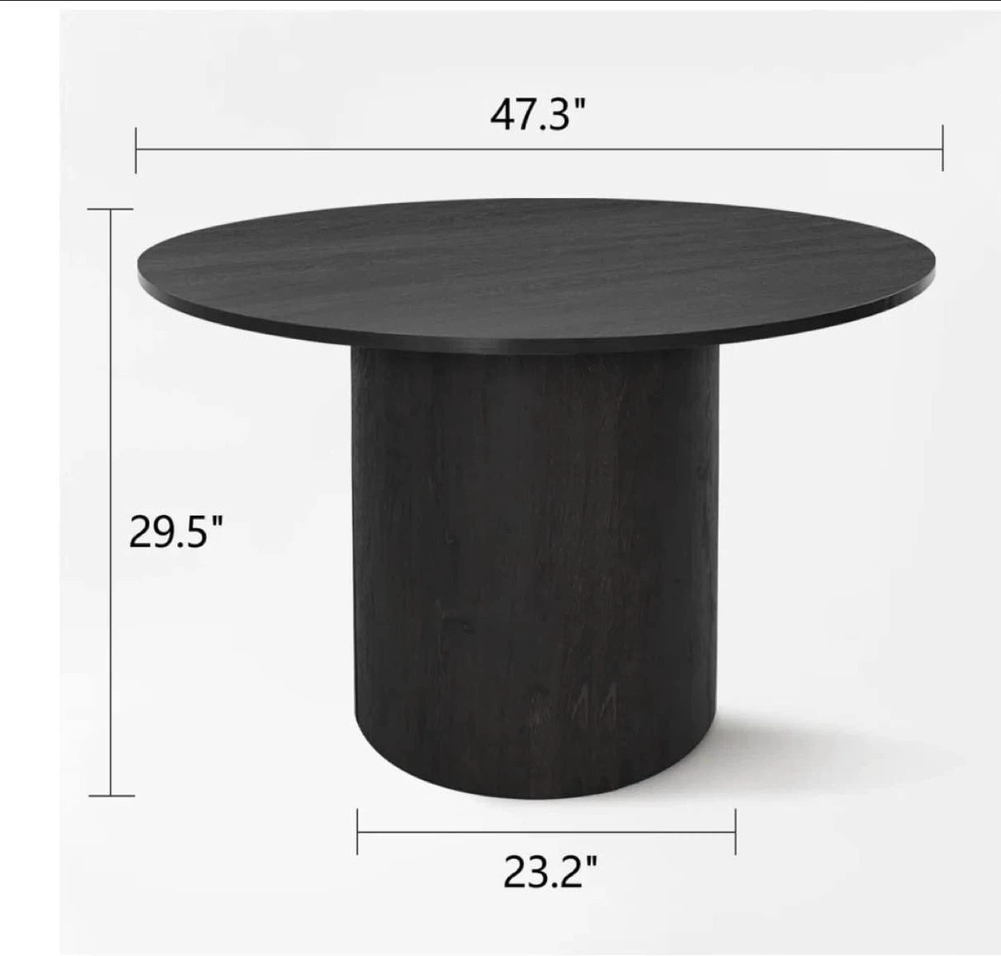 Asharam Round Dining Table - Black - photo 3