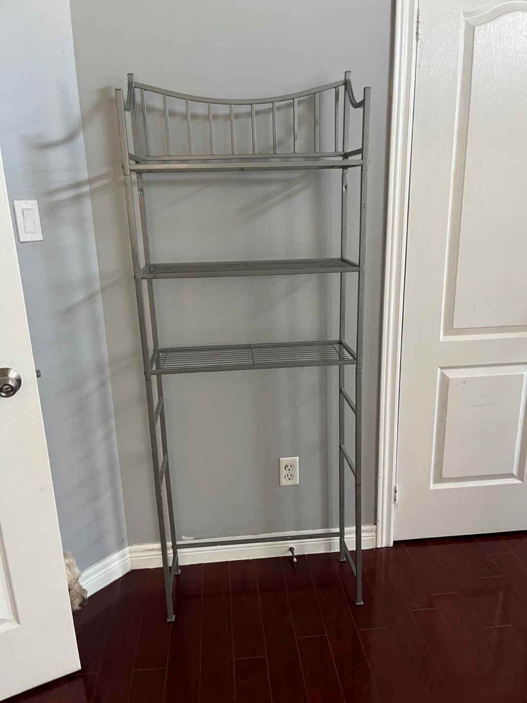 Grey Metal Over-the-Toilet Shelf Unit - photo 3