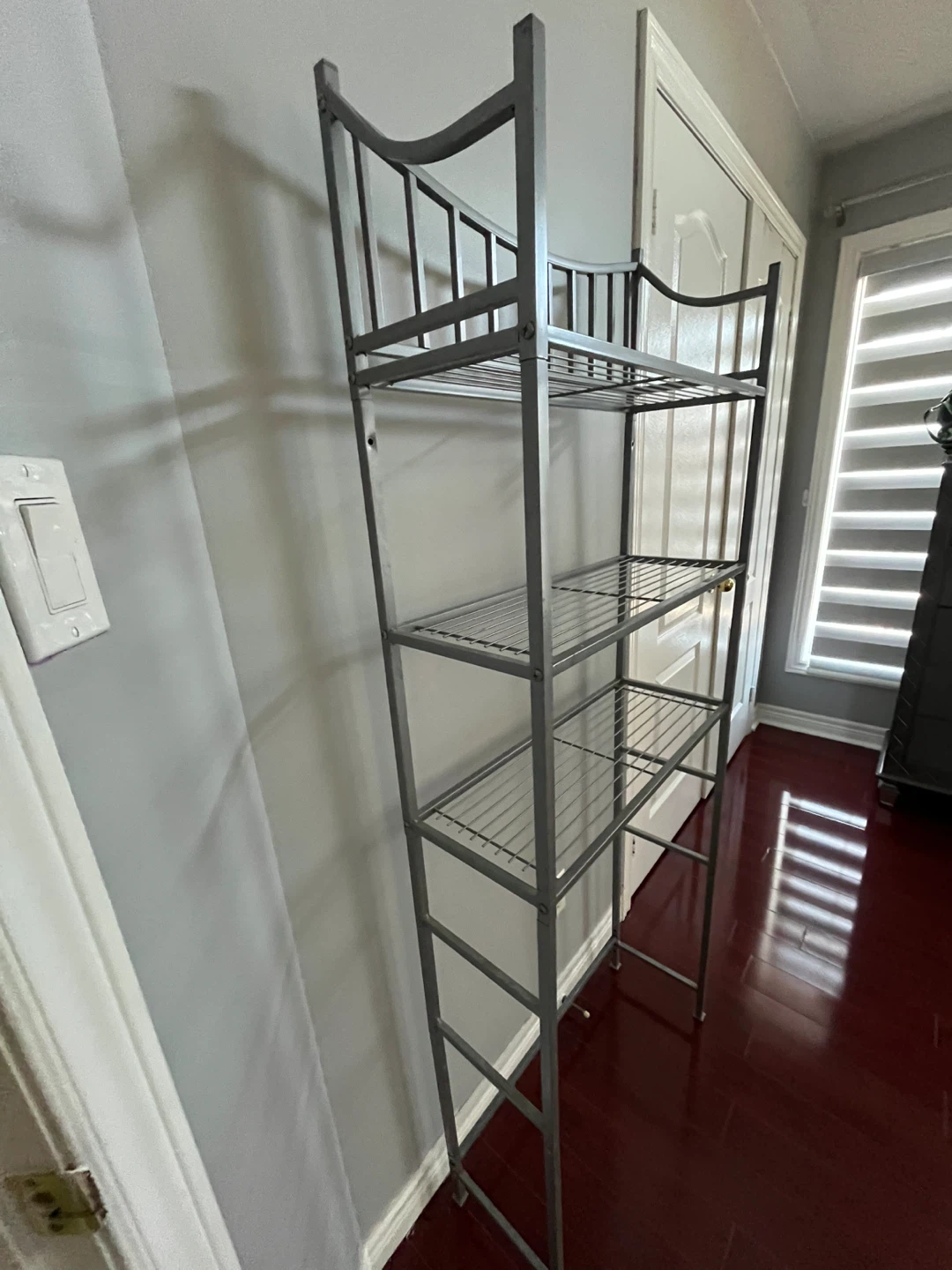 Grey Metal Over-the-Toilet Shelf Unit