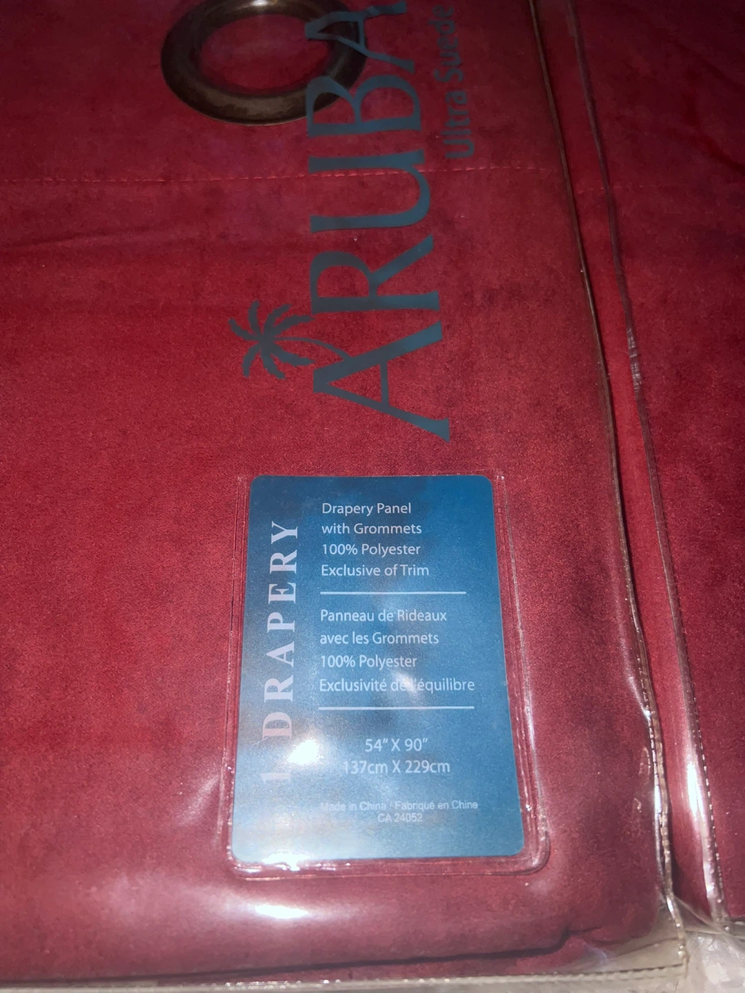Aruba Drapery Panel with Grommets - Red - photo 2