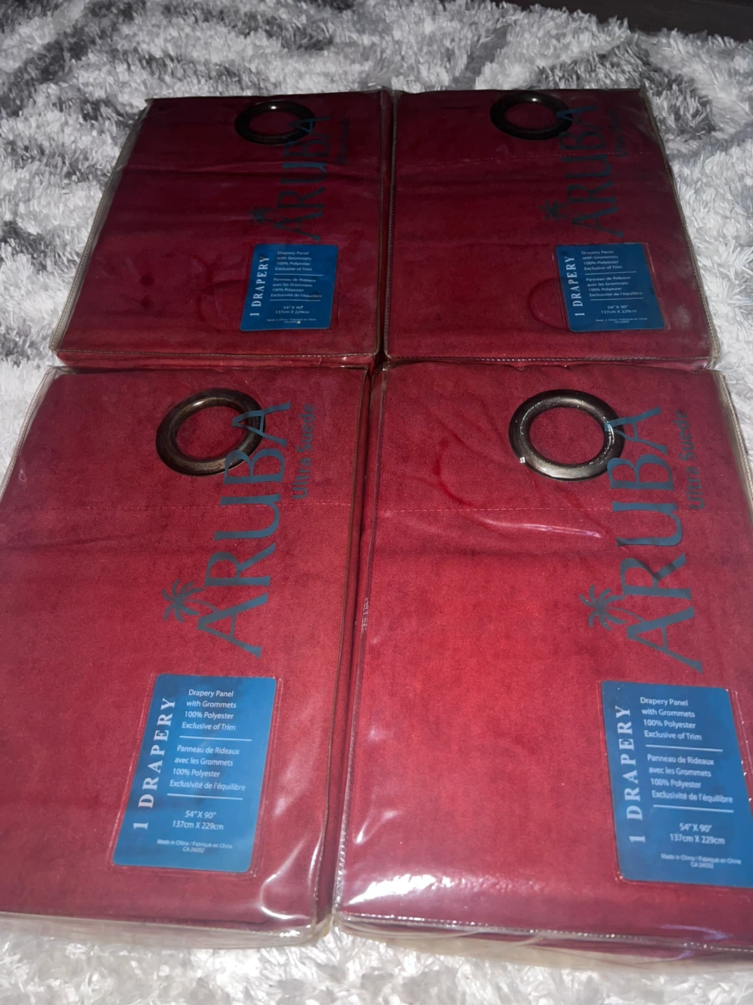 Aruba Drapery Panel with Grommets - Red - photo 3