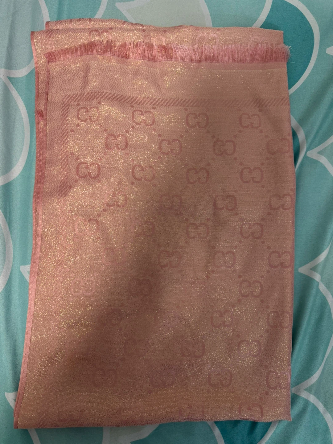 Gucci GG Monogram Pink Scarf
