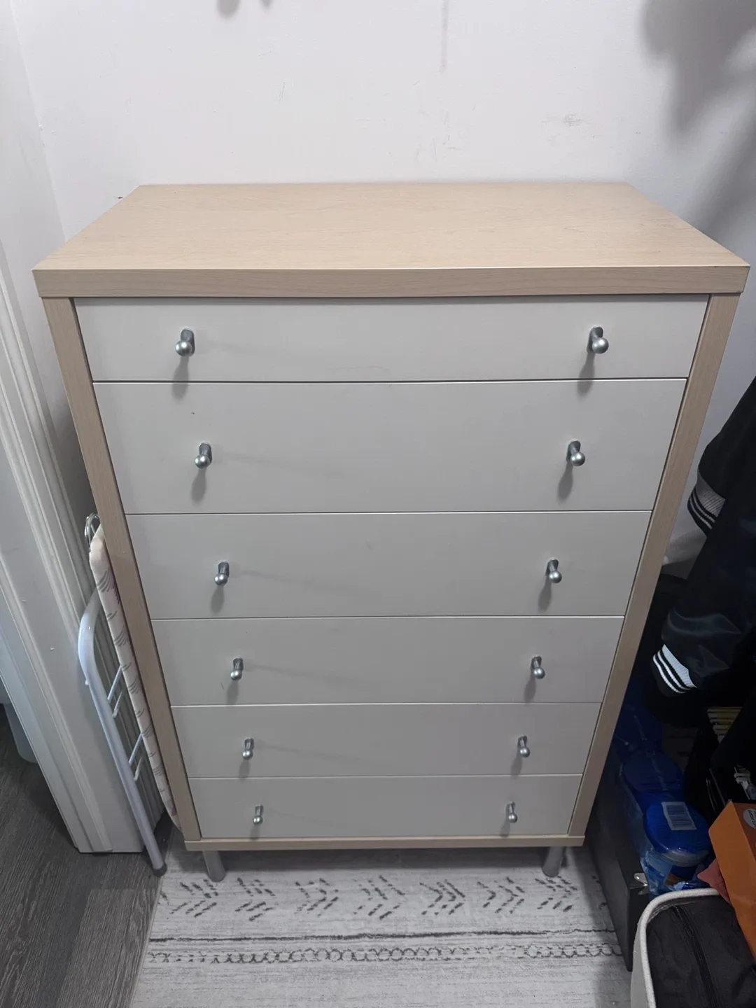 6-Drawer Dresser - Light Wood Top and White Drawer Fronts - photo 2