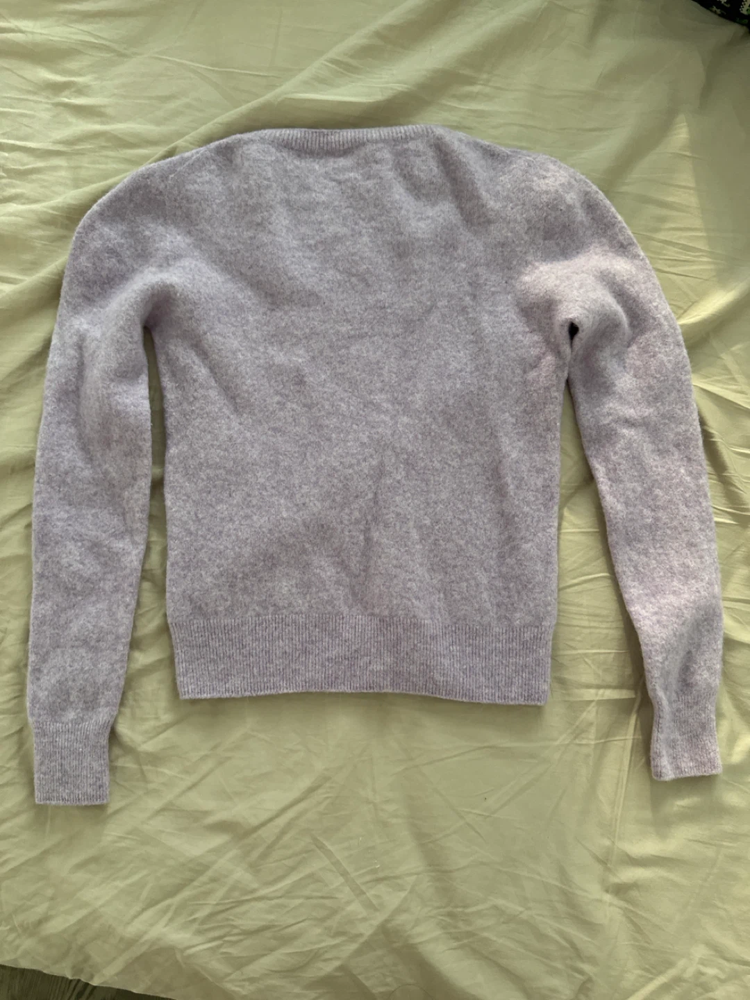 100% wool Lilac Crew Neck Sweater - photo 4