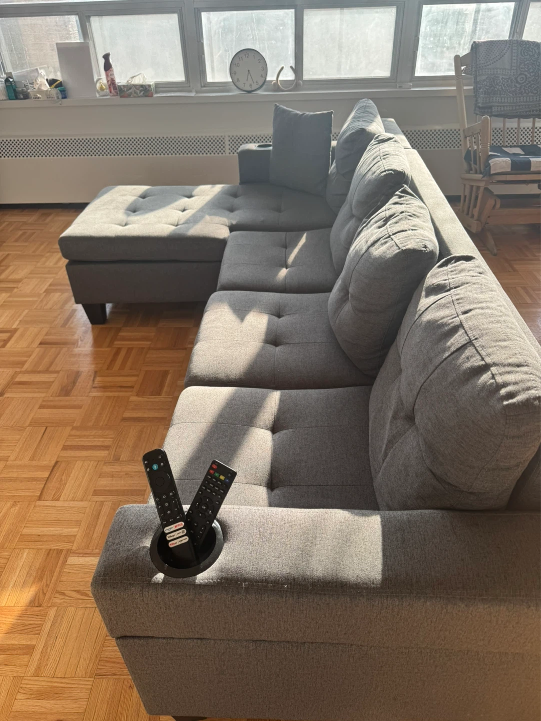 Grey Sectional Sofa with Chaise - photo 3