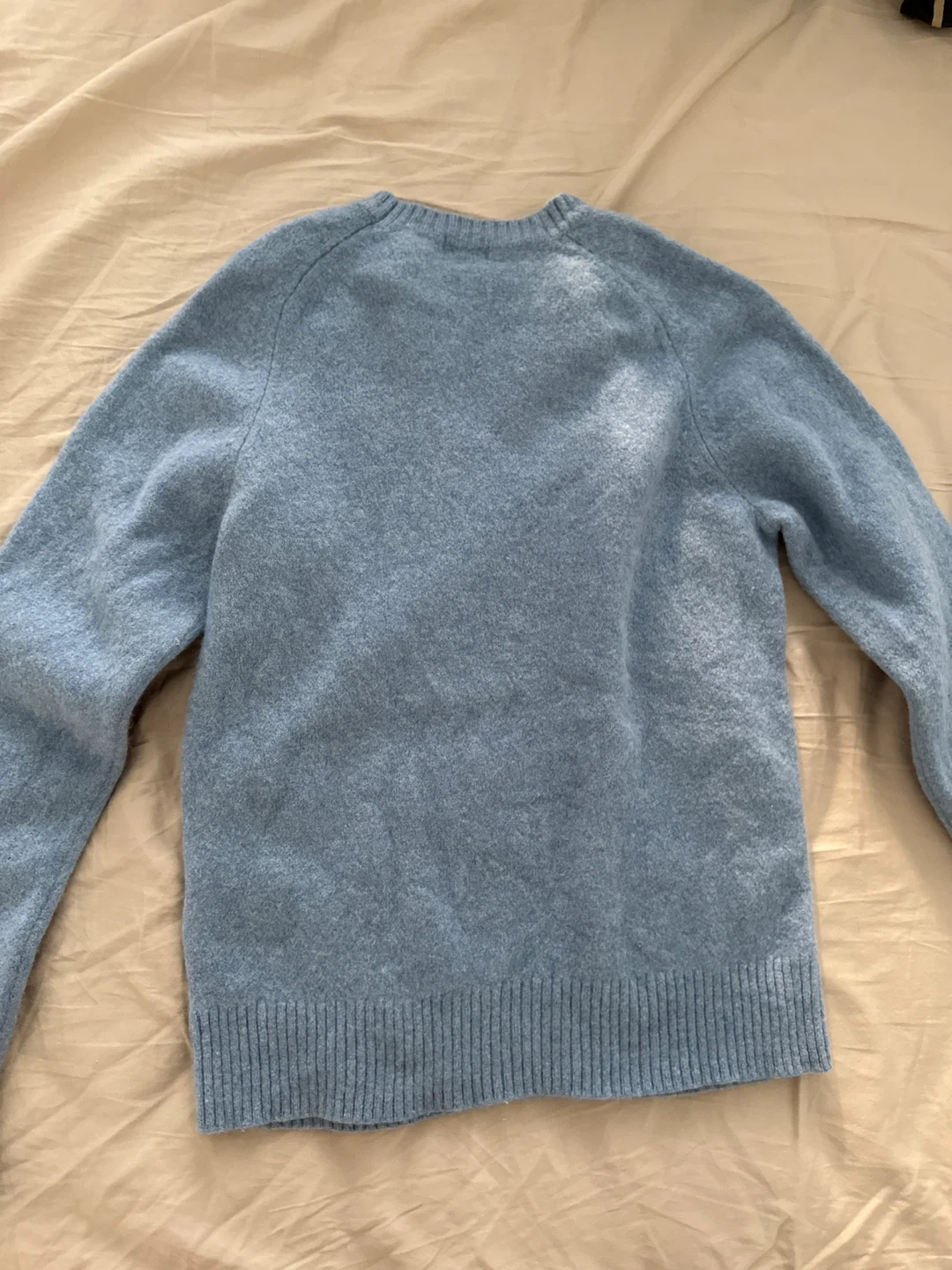 100% wool Uniqlo Light Blue Crewneck Sweater - Size M - photo 5