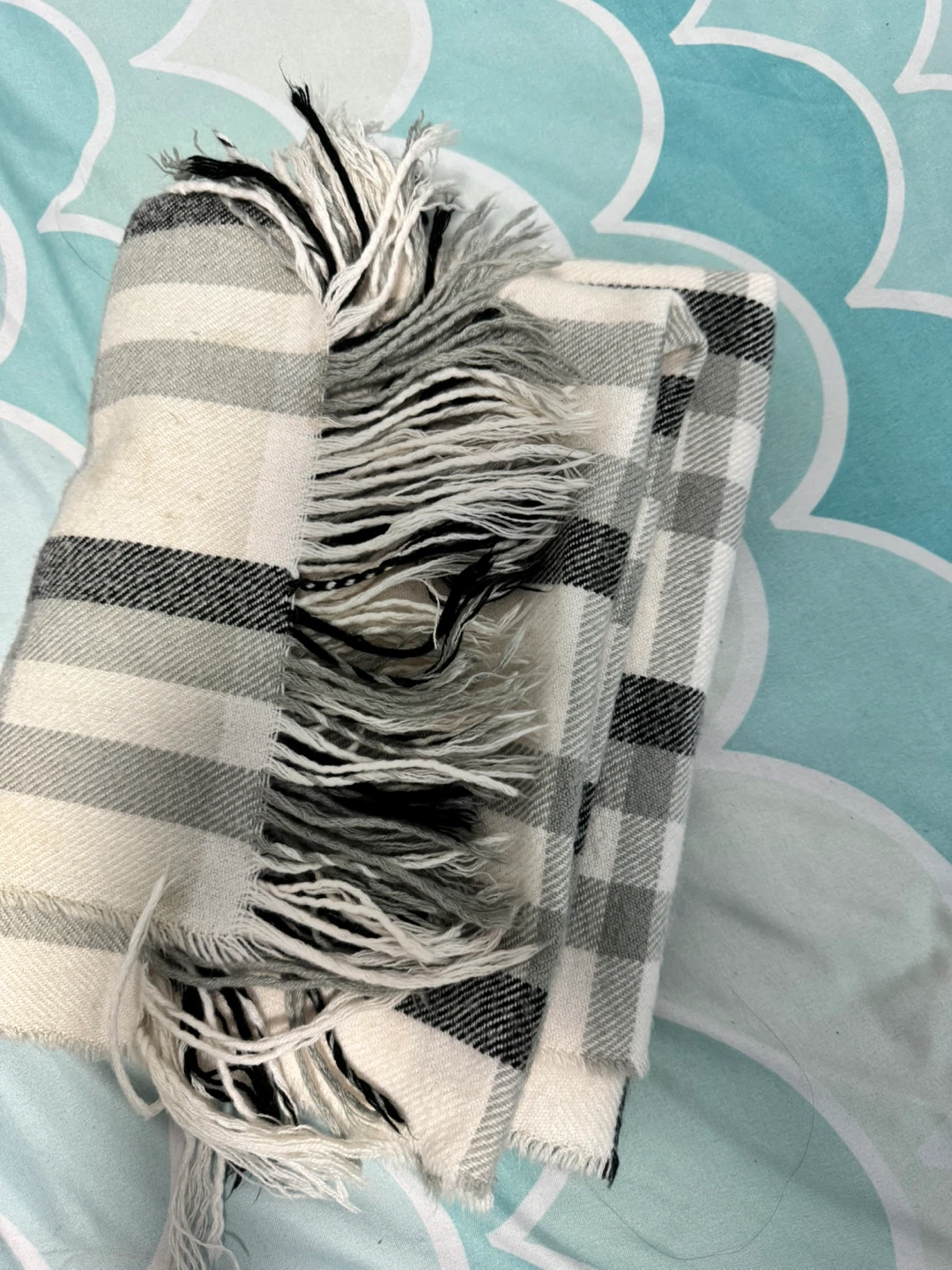 Plaid Scarf with Fringe - photo 2