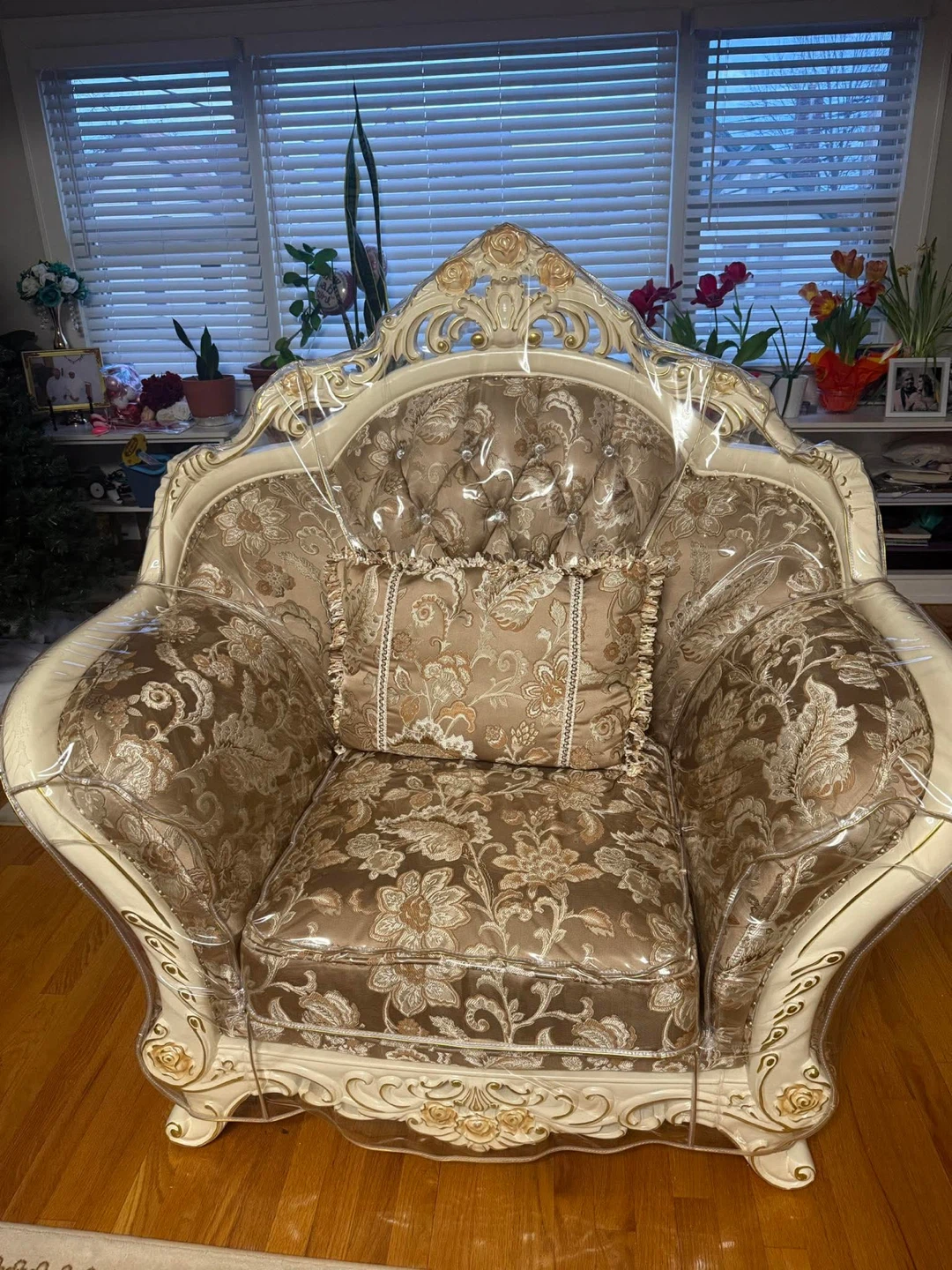 Ornate Victorian Style Sofa and Armchair Set