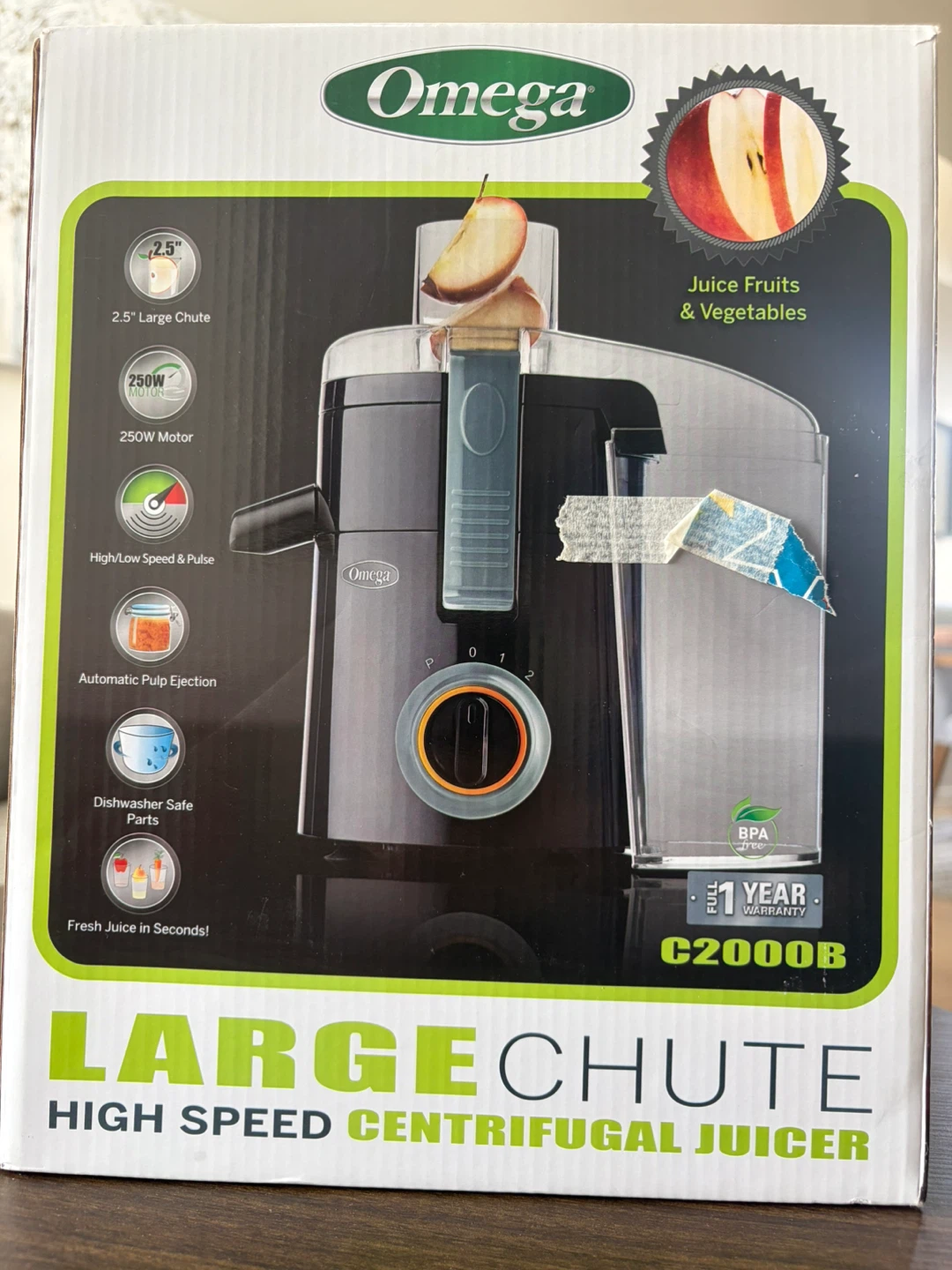 Omega C2000B Centrifugal Juicer - High Speed, Large Chute