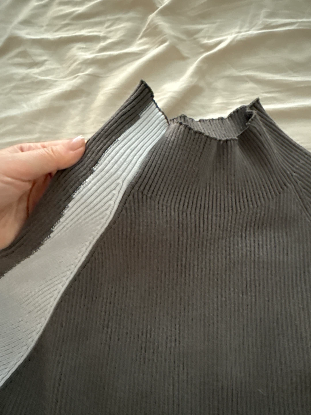 Wool blend Ribbed Mock Neck Sweater - photo 2