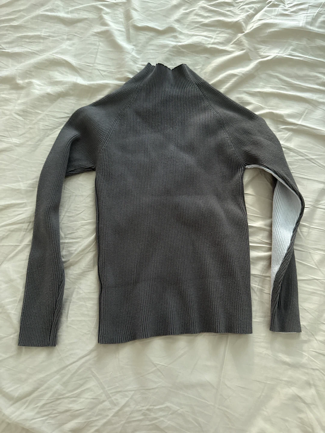 Wool blend Ribbed Mock Neck Sweater - photo 3