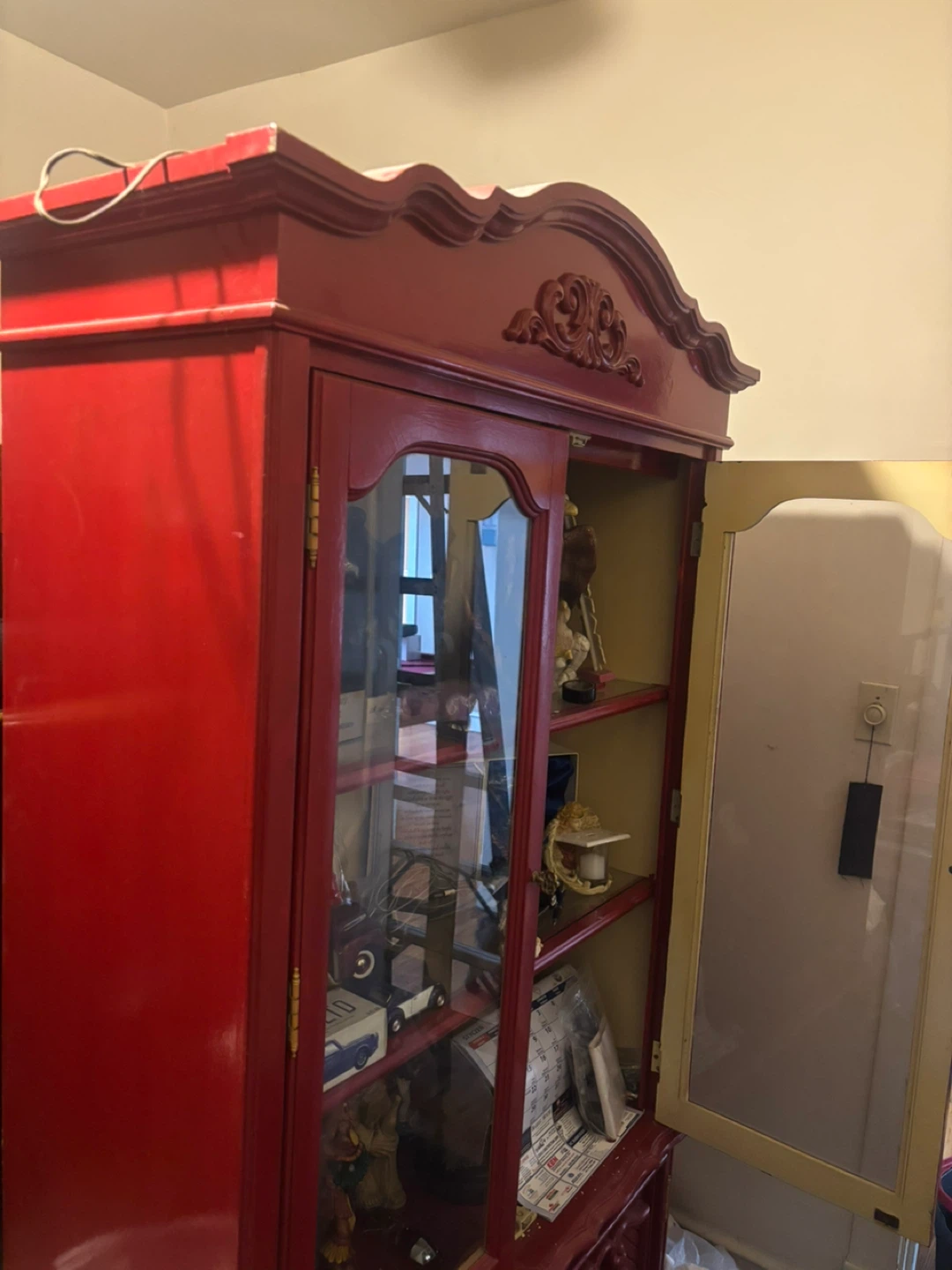 Red Display Cabinet with Glass Doors - photo 4