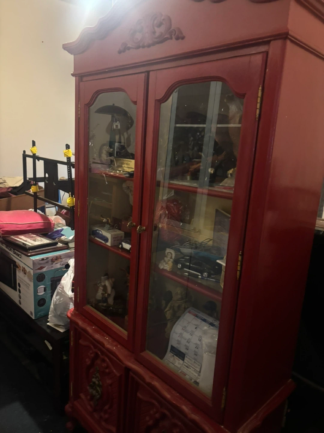 Red Display Cabinet with Glass Doors - photo 5