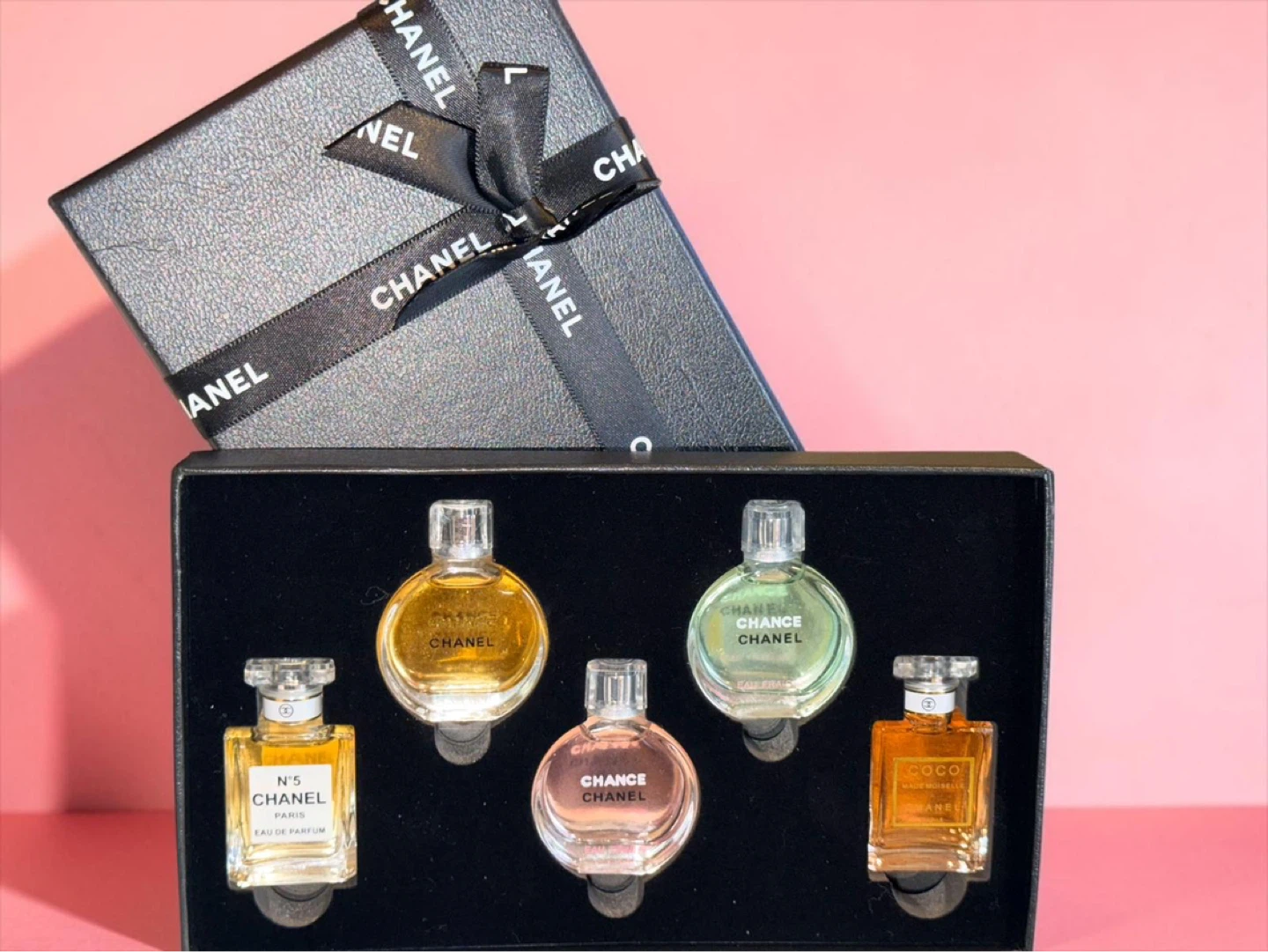 Chanel Mini Perfume Set with N5, Chance, Coco Mademoiselle