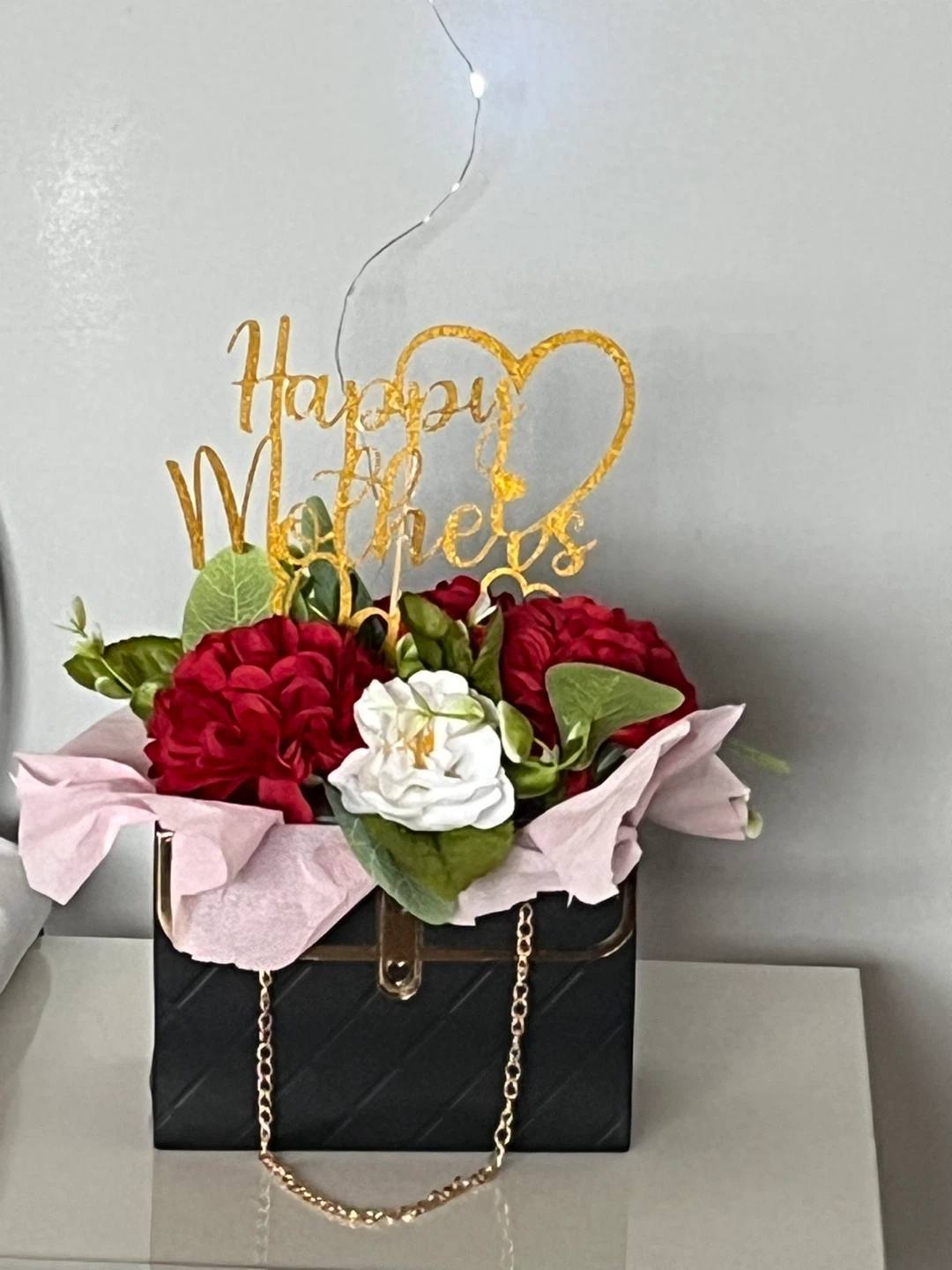Happy Mother's Day Floral Arrangement in Handbag Box